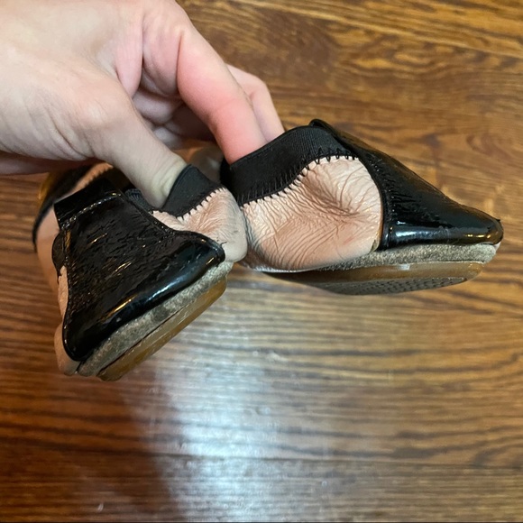 Yosi Samra Beige Black Patent Ballet Flats Girls 3 - Picture 2 of 4